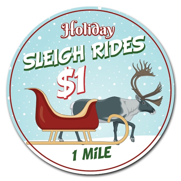 Signmission Sleigh Rides Circle Vinyl Laminated Decal D-12-CIR-Sleigh Rides - main